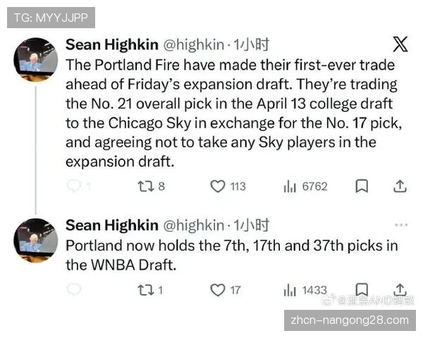 波特兰火焰在扩军选秀中挑走妮卡-穆尔，后者因ACL重伤赛季报销