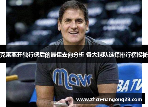 克莱离开独行侠后的最佳去向分析 各大球队选择排行榜揭秘