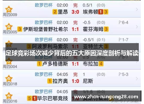 足球竞彩场次减少背后的五大原因深度剖析与解读